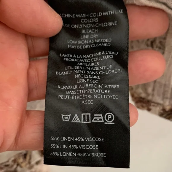 Anthropologie Brown and Cream Botanical Print Tunic - Picture 8 of 8